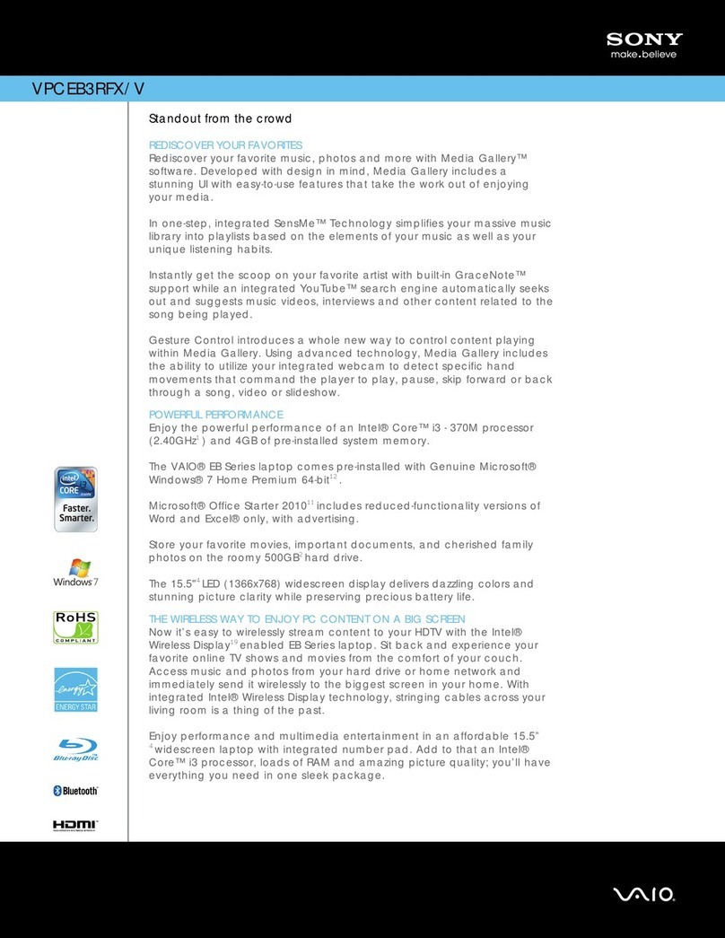 Sony VPCEB3RFX User manual