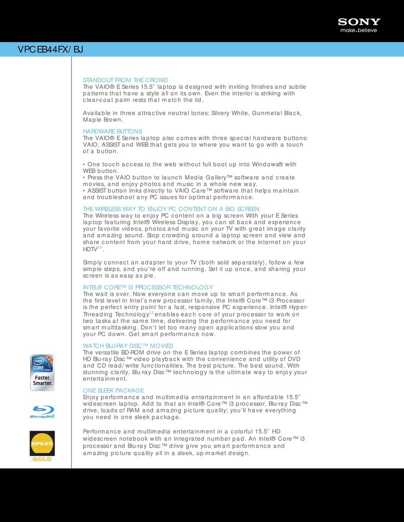 Sony VPCEB44FX/BJ User manual