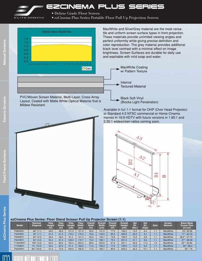 Elite Screens F100XWH1 Specifications