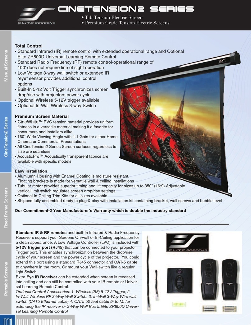 Elite Screens TE100HC2 Features Elite Screens TE100HC2 Features