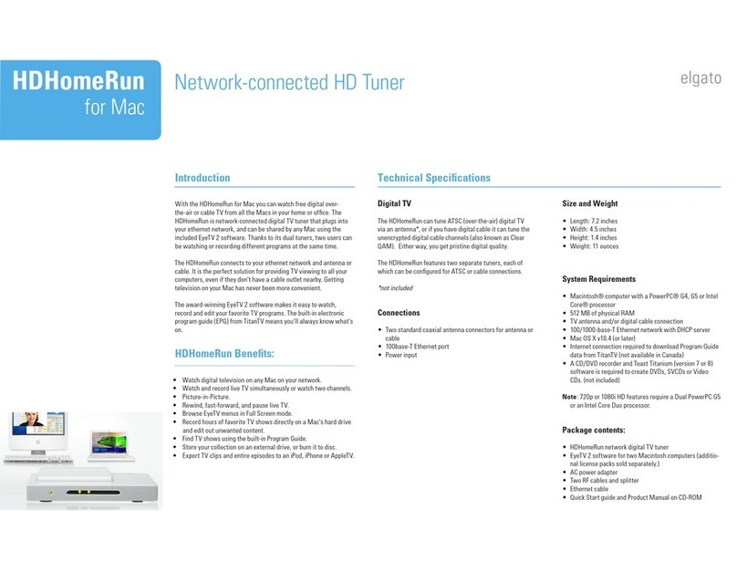 Elgato HDHomeRun datasheet