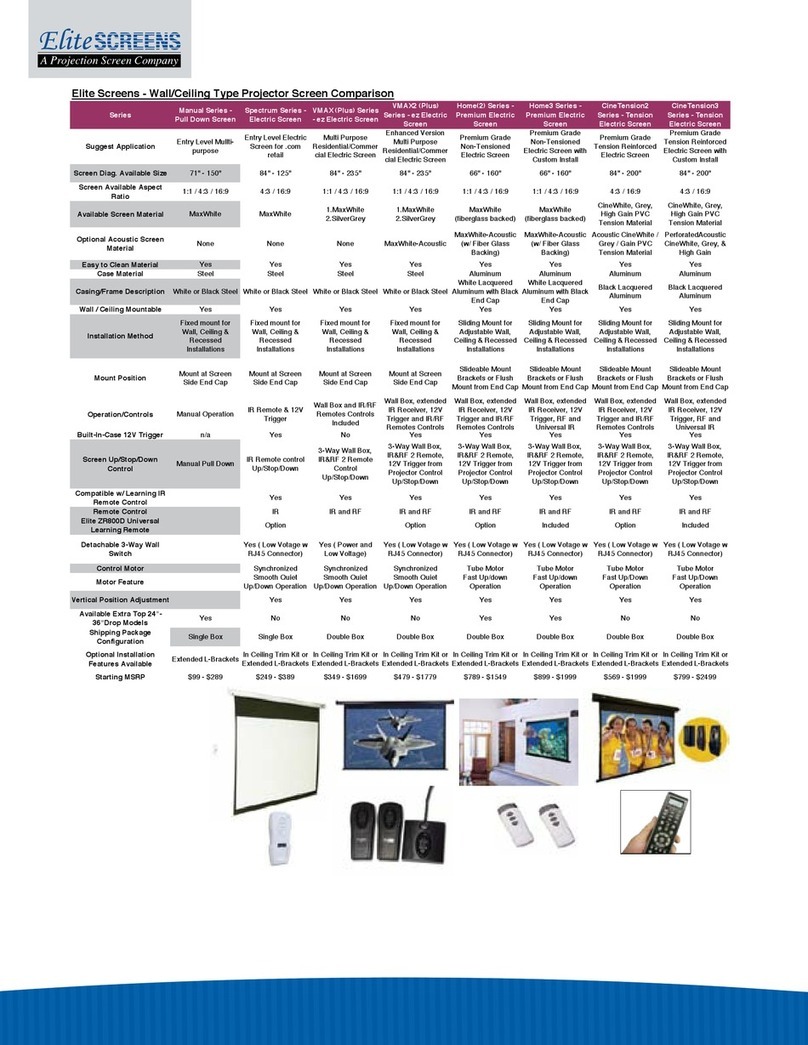 Elite Screens TE100HC2 User manual