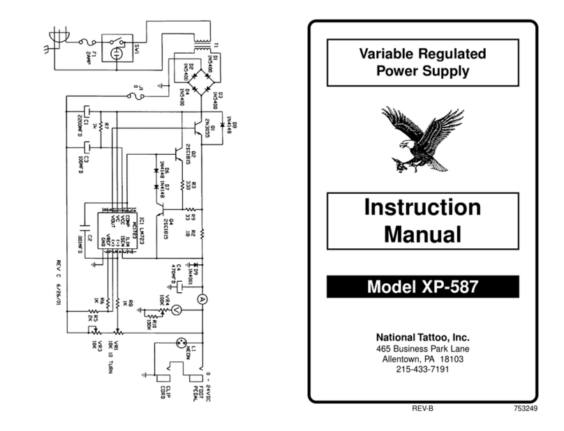 National Tattoo XP-587 instruction manual