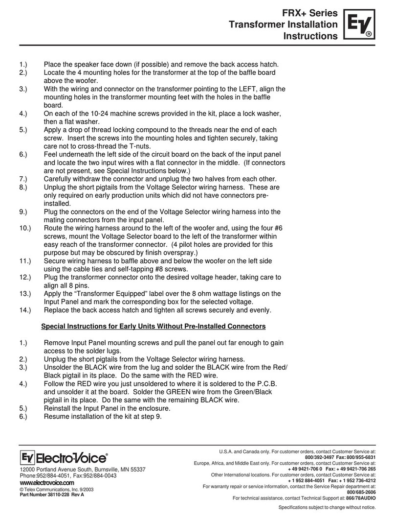 Electro-Voice FRX+ 181 User manual