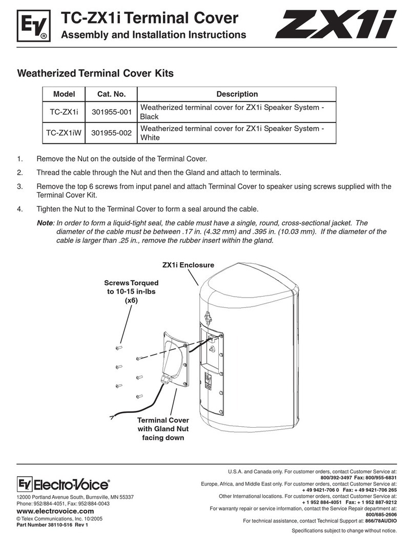 Electro-Voice ZX Series ZX1i Assembly and installation instructions Electro-Voice ZX Series ZX1i Assembly and installation instructions