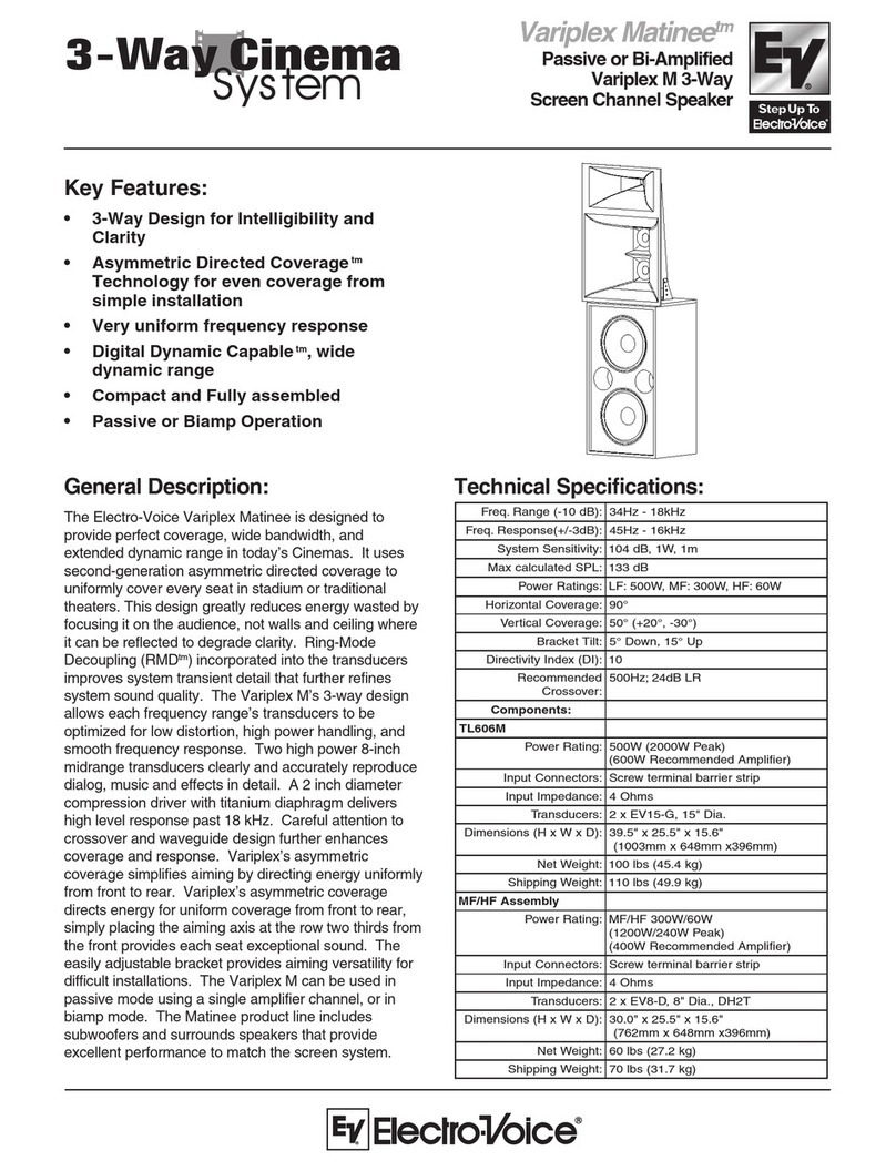 Electro-Voice Variplex Matinee Technical specifications