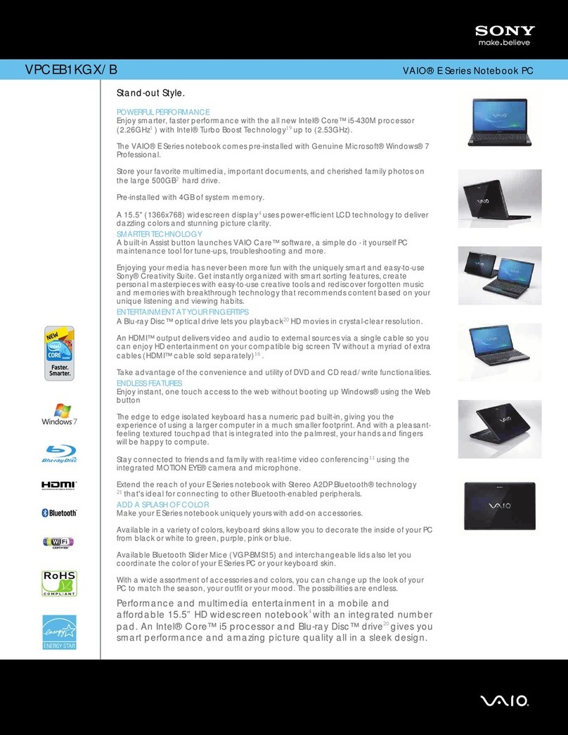 Sony VPCEB1KGX User manual