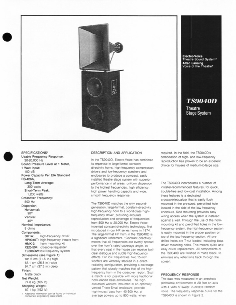 Electro-Voice TS9040D Specifications