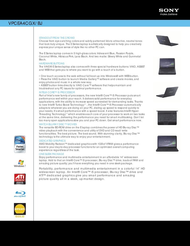 Sony VPCEA4CGX Specifications