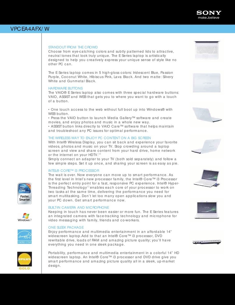 Sony VPCEA4AFX/W User manual