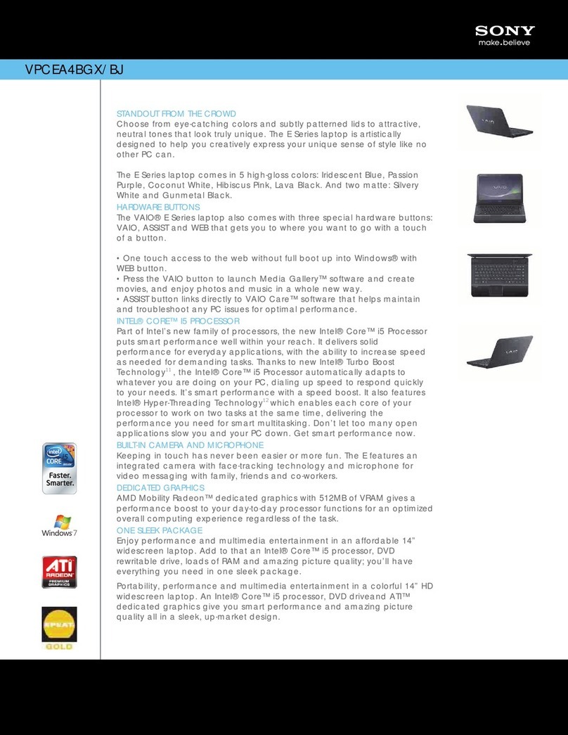 Sony VPCEA4BGX User manual