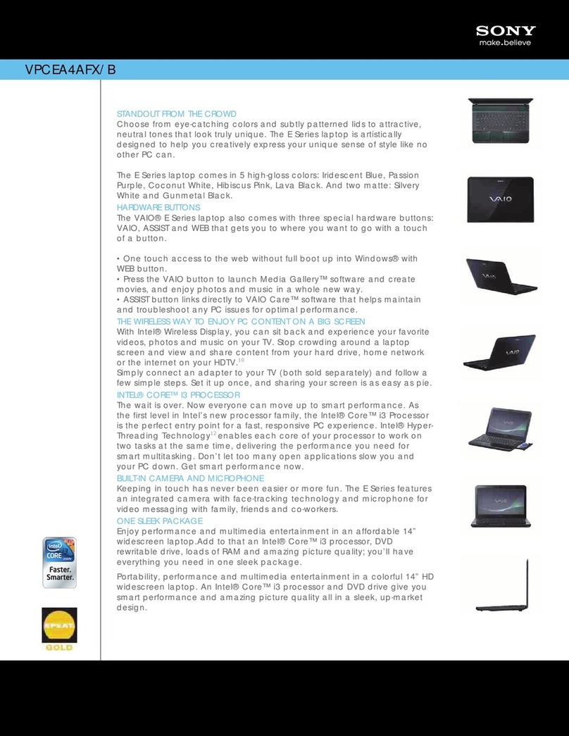Sony VPCEA4AFX/B Specifications