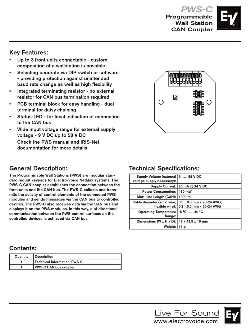 Electro-Voice PWS-C Technical specifications