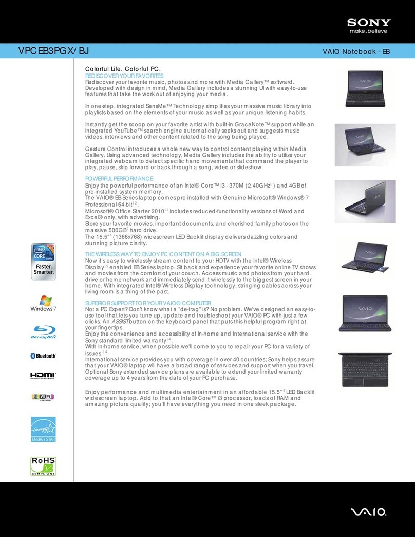 Sony VPCEB3PGX User manual Sony VPCEB3PGX User manual