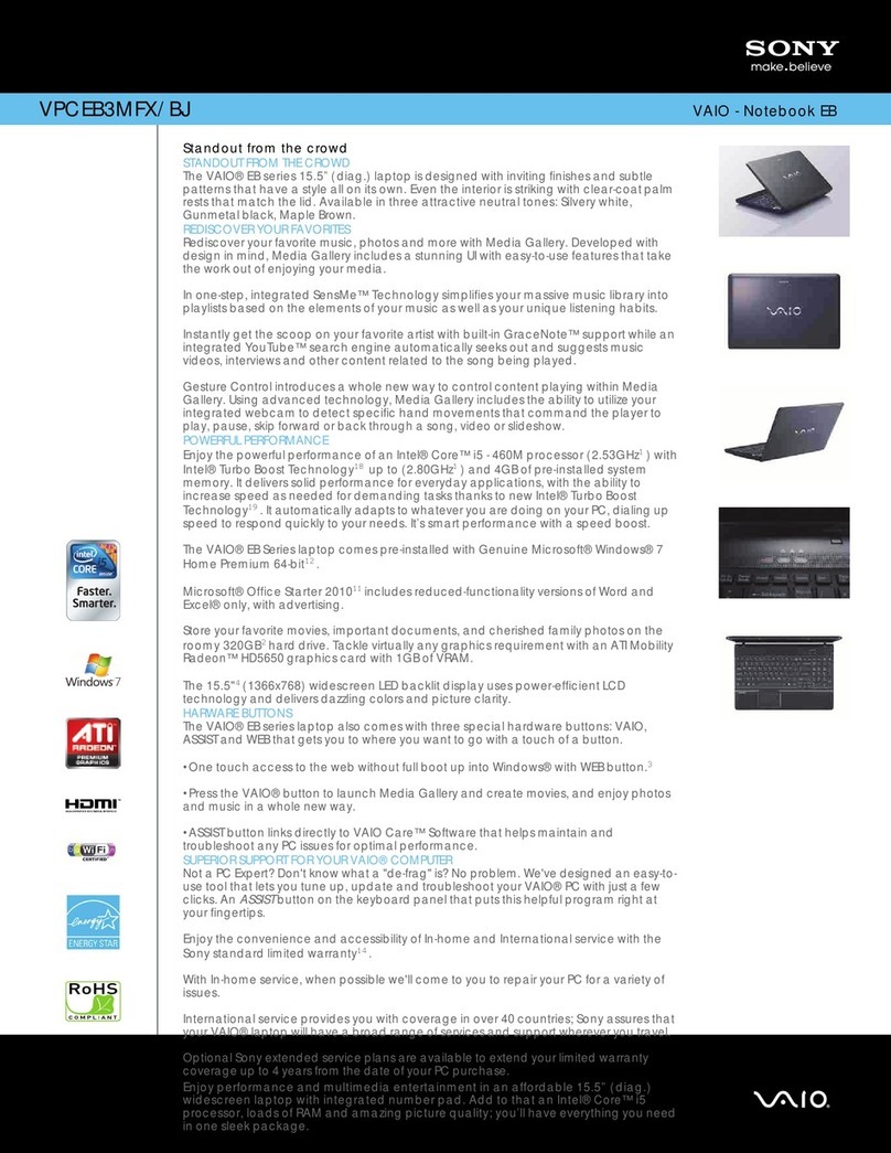 Sony VPCEB3NFX/BJ Specifications