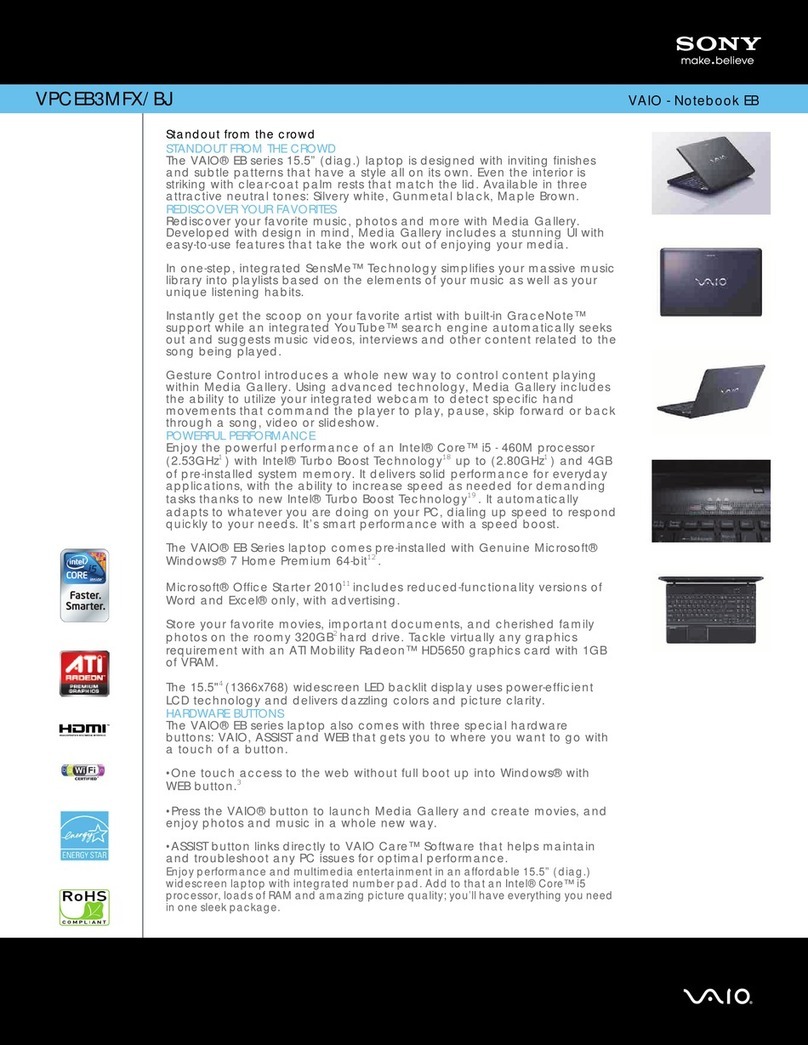Sony VPCEB3MFX User manual