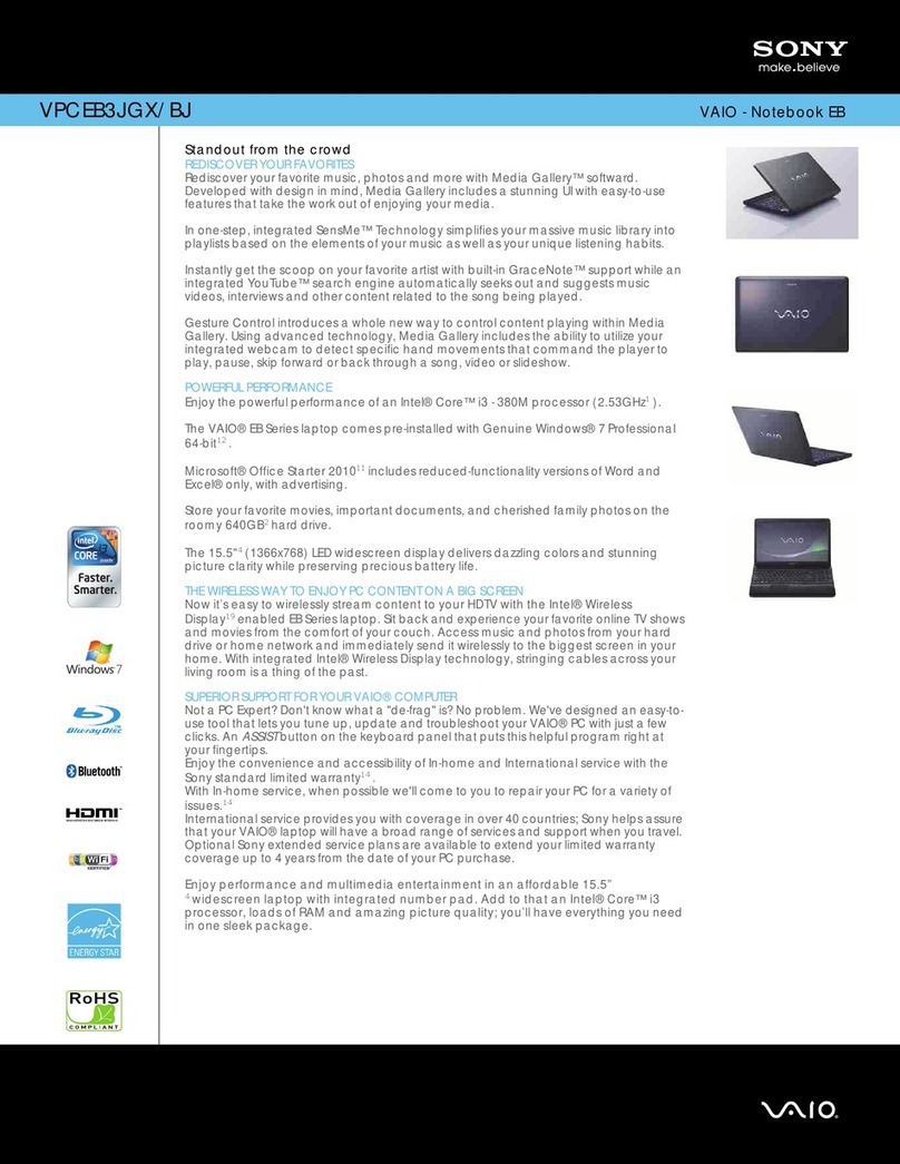 Sony VPCEB3JGX User manual