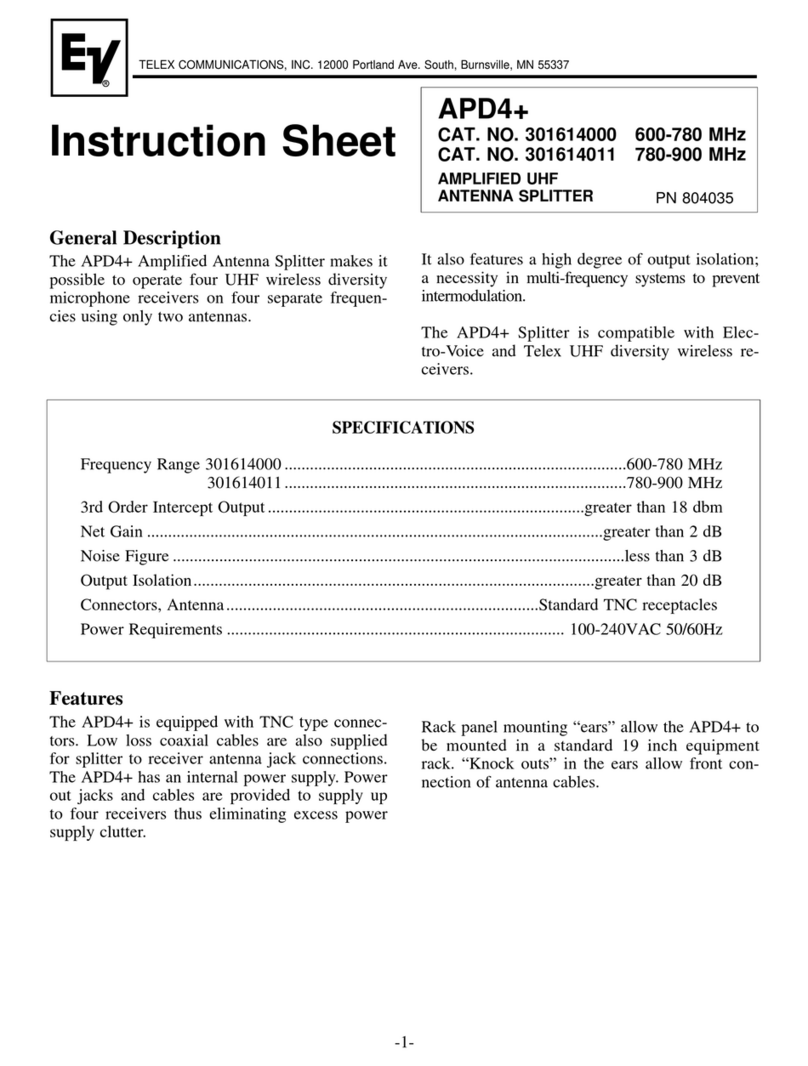 Electro-Voice APD4+ instruction sheet