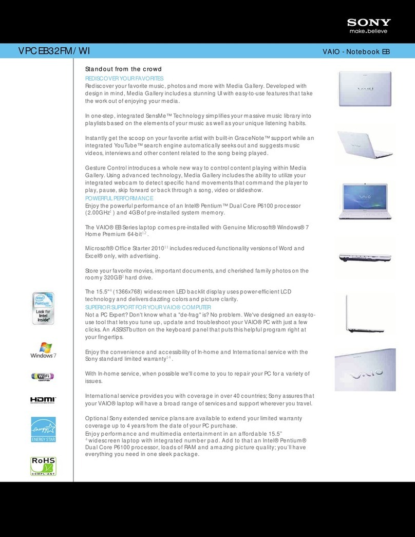 Sony VPCEB32FM User manual Sony VPCEB32FM User manual