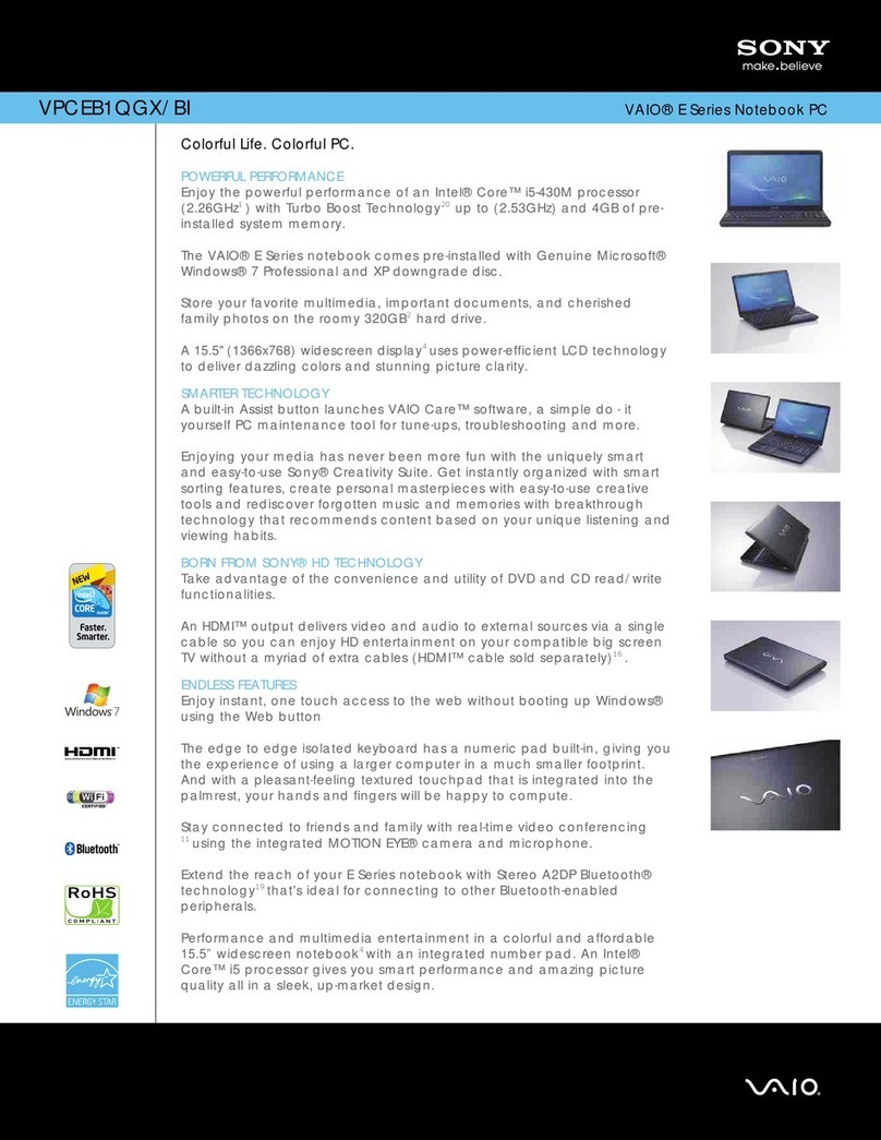 Sony VPCEB1QGX User manual