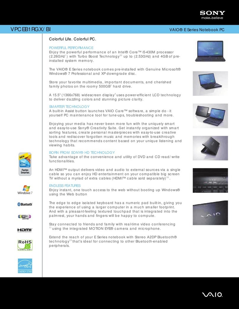 Sony VPCEB1RGX User manual