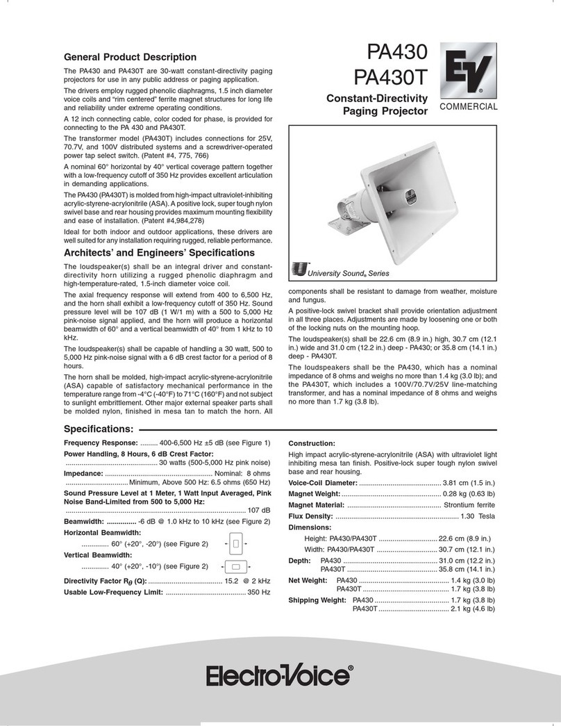 Electro-Voice PA430 Specifications