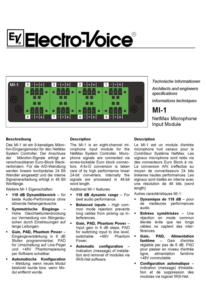 Electro-Voice MI-1 Quick start guide