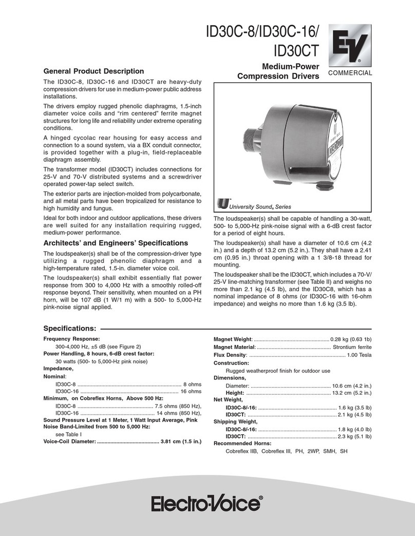 Electro-Voice ID30C-16 Specifications