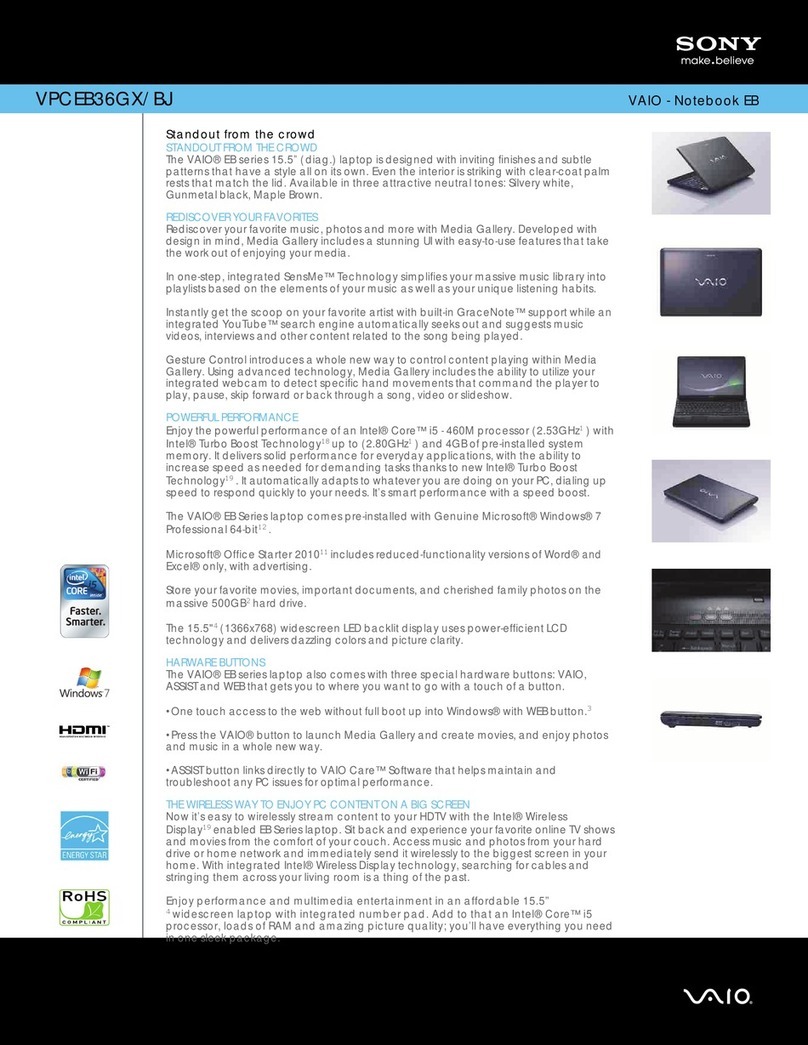 Sony VPCEB36GX User manual Sony VPCEB36GX User manual