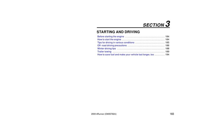 Toyota 2000 4Runner Starting guide