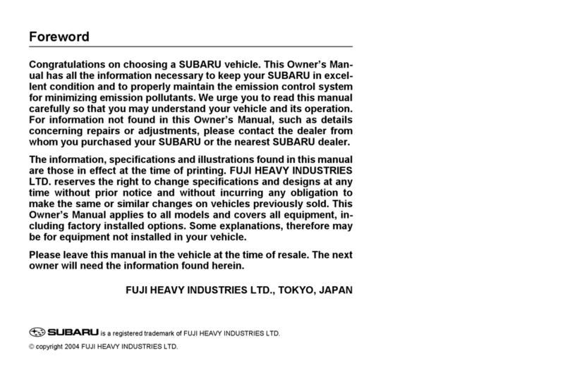 Subaru 2005 Legacy owner's manual