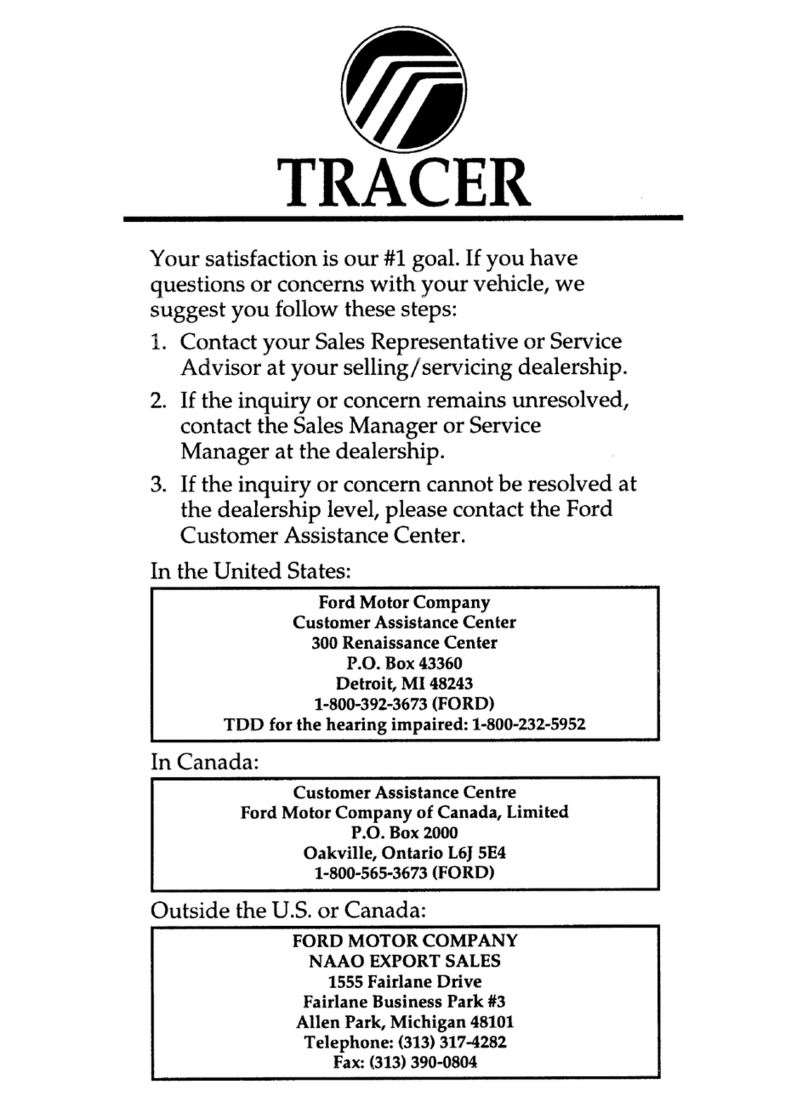 Mercury 1996 Tracer User manual