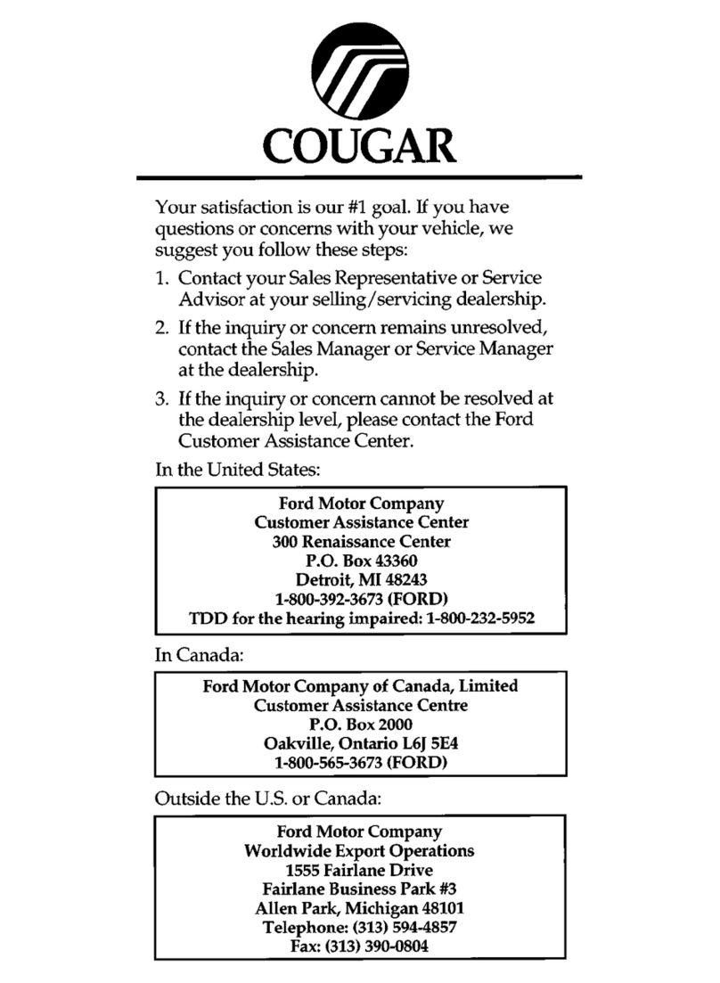 Mercury 1997 Cougar User manual