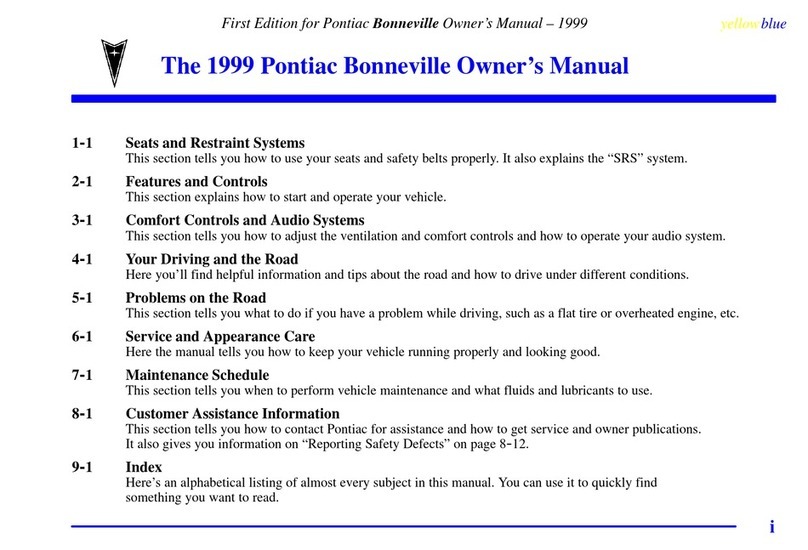 Pontiac 1999 Bonneville User manual