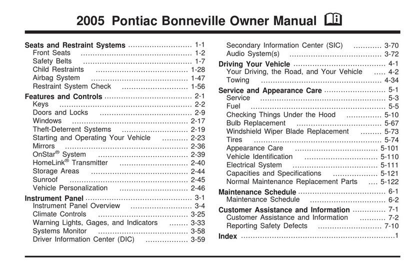 Pontiac 2005 Bonneville User manual