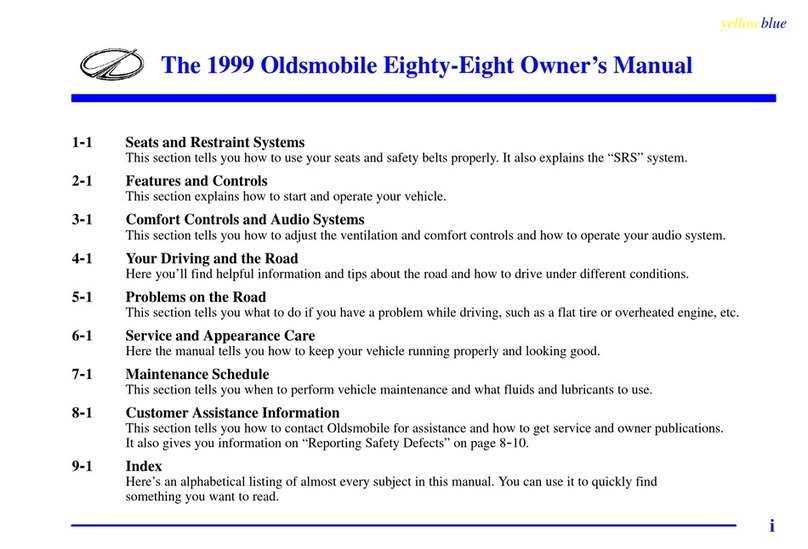 Oldsmobile 1999 88 owner's manual