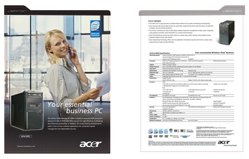 Acer Veriton M265 User manual