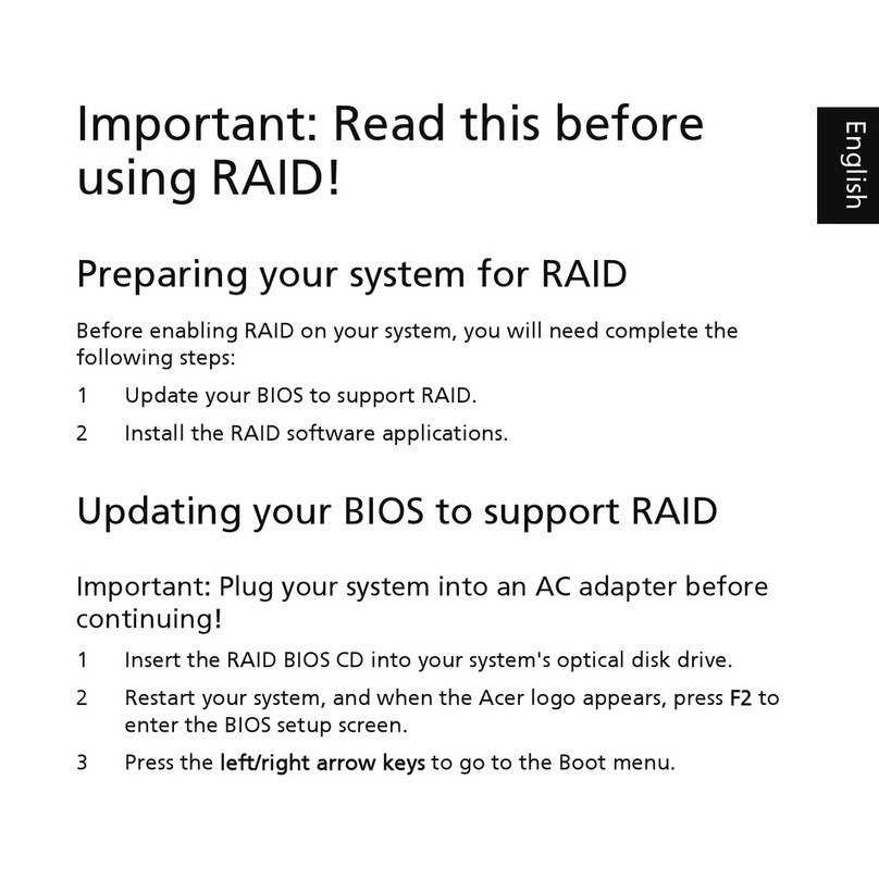 Acer Aspire 9800 Instruction sheet
