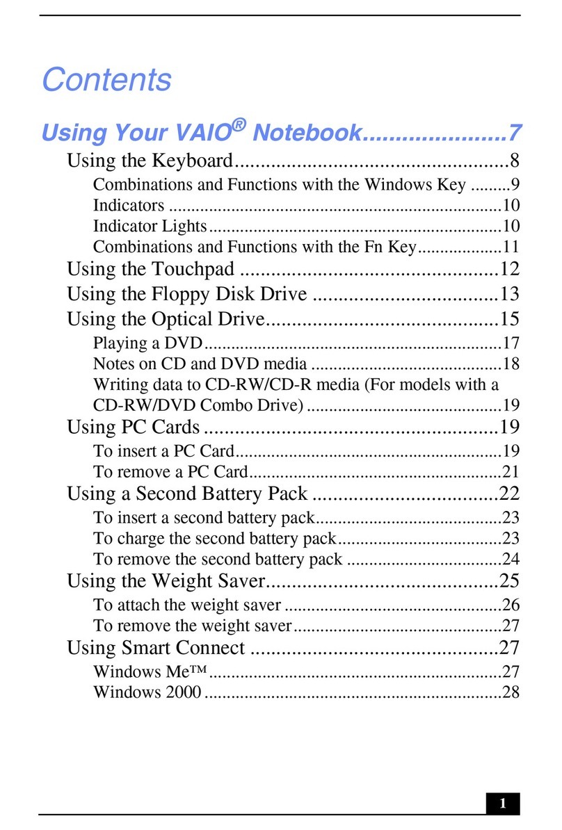 Sony VAIO PCG-FX270 User manual