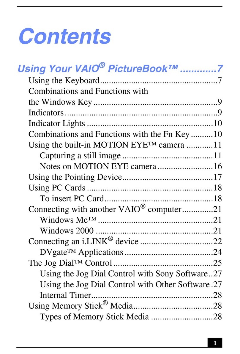 Sony VAIO PictureBook PCG-C1VPK user manual