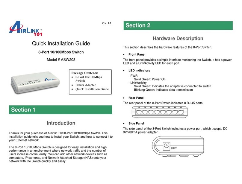 Airlink101 ASW208 Quick installation guide