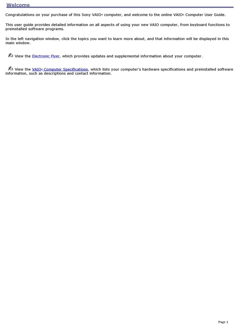 Sony VAIO PCG-GRT150 User manual