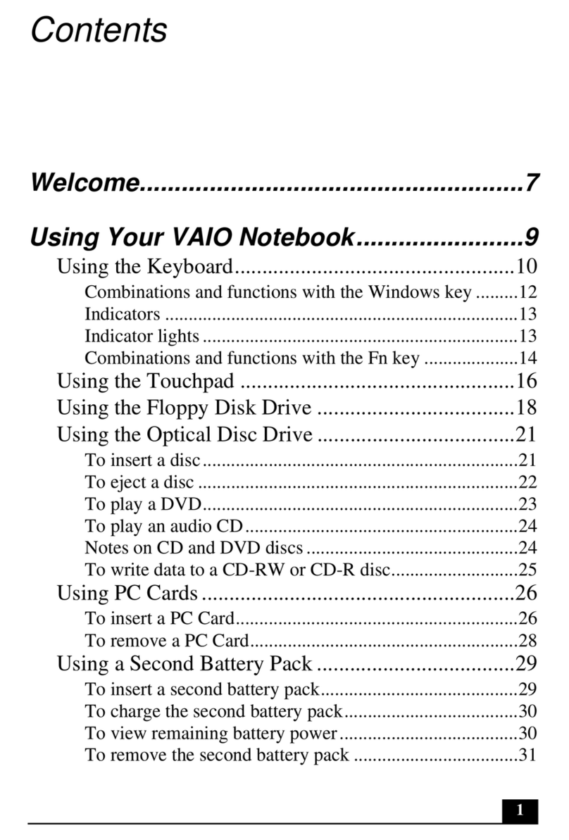 Sony VAIO PCG-FXA35D User manual