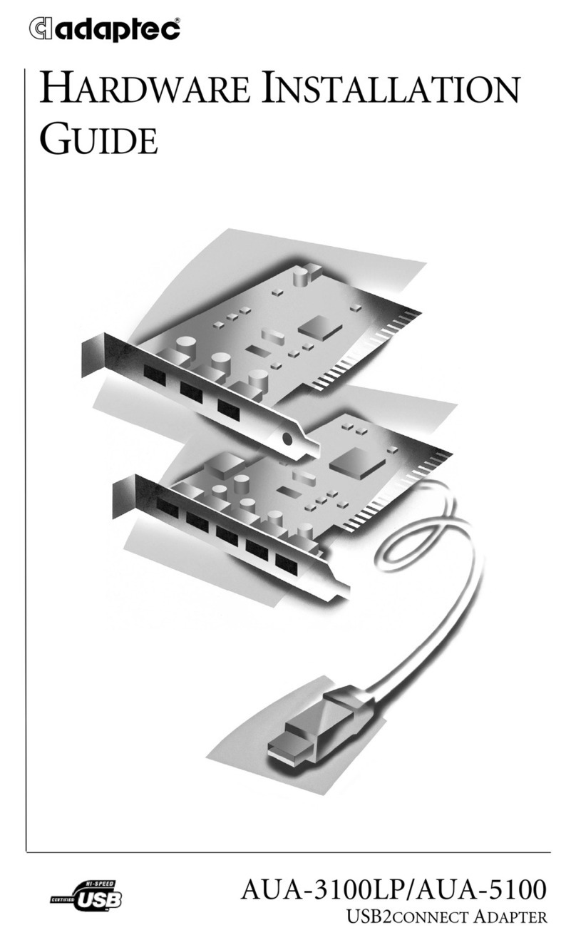 Adaptec 2126900-R - 2PORT USB 2.0 Pci Card User manual