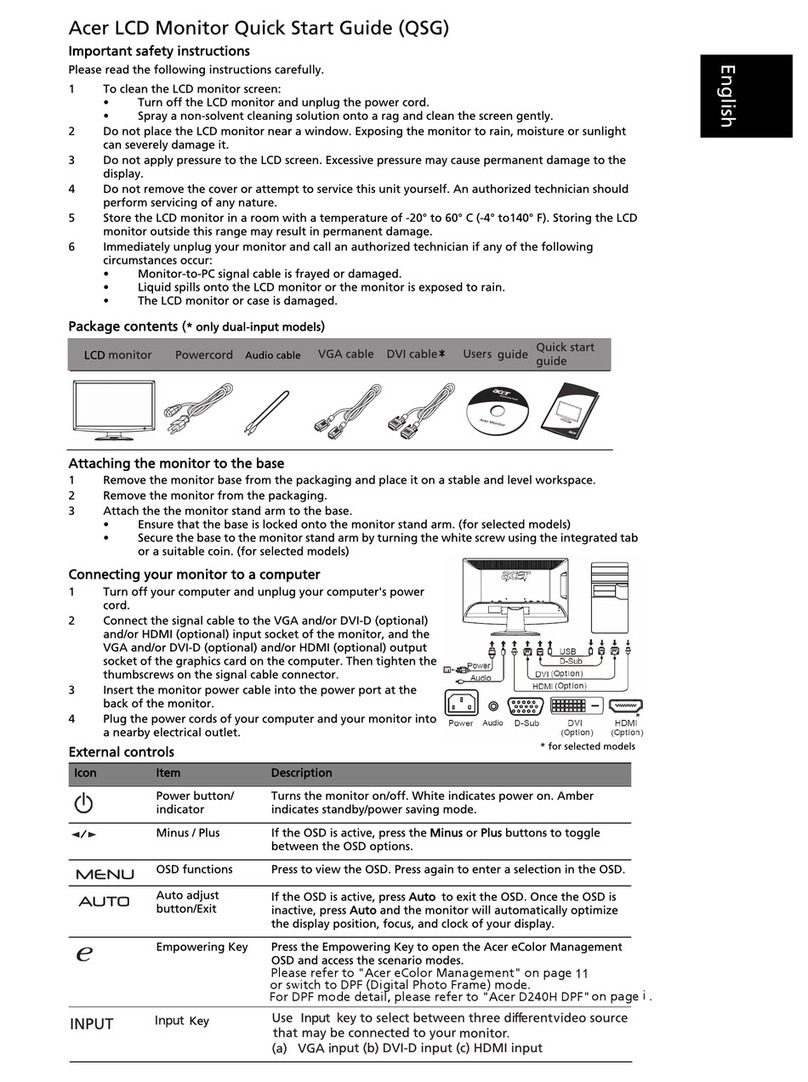 Acer D240H User manual
