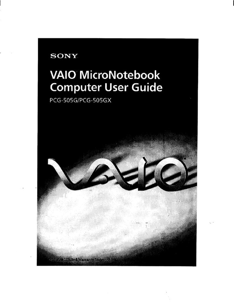 Sony VAIO MicroNotebook PCG-505G User manual