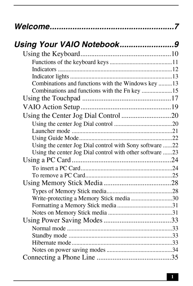 Sony VAIO PCG-R505DF User manual