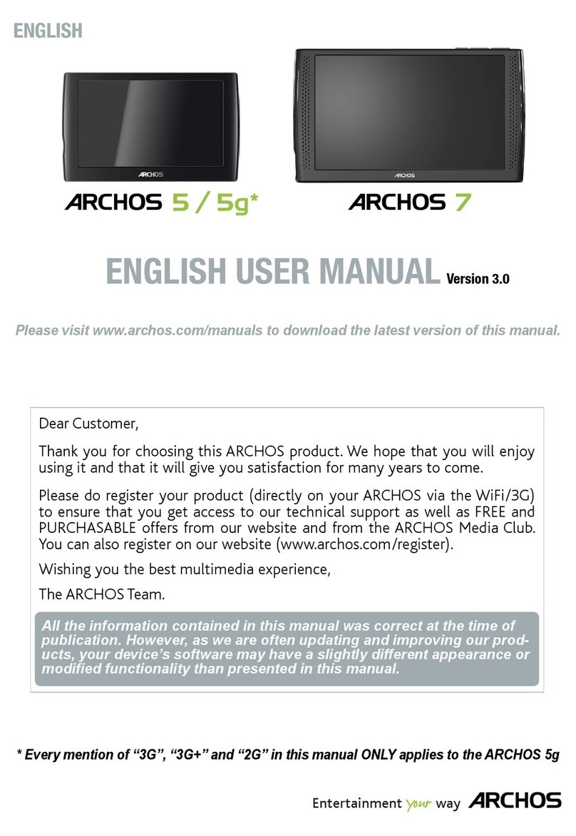 Archos 501211 - 7 160 GB Internet Media Tablet User manual Archos 501211 - 7 160 GB Internet Media Tablet User manual