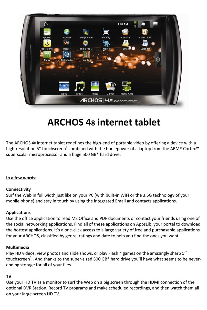 Archos 48 Internet Tablet Brochure & specs