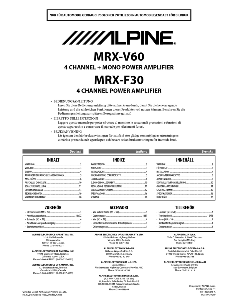 Alpine MRX-F30 User manual